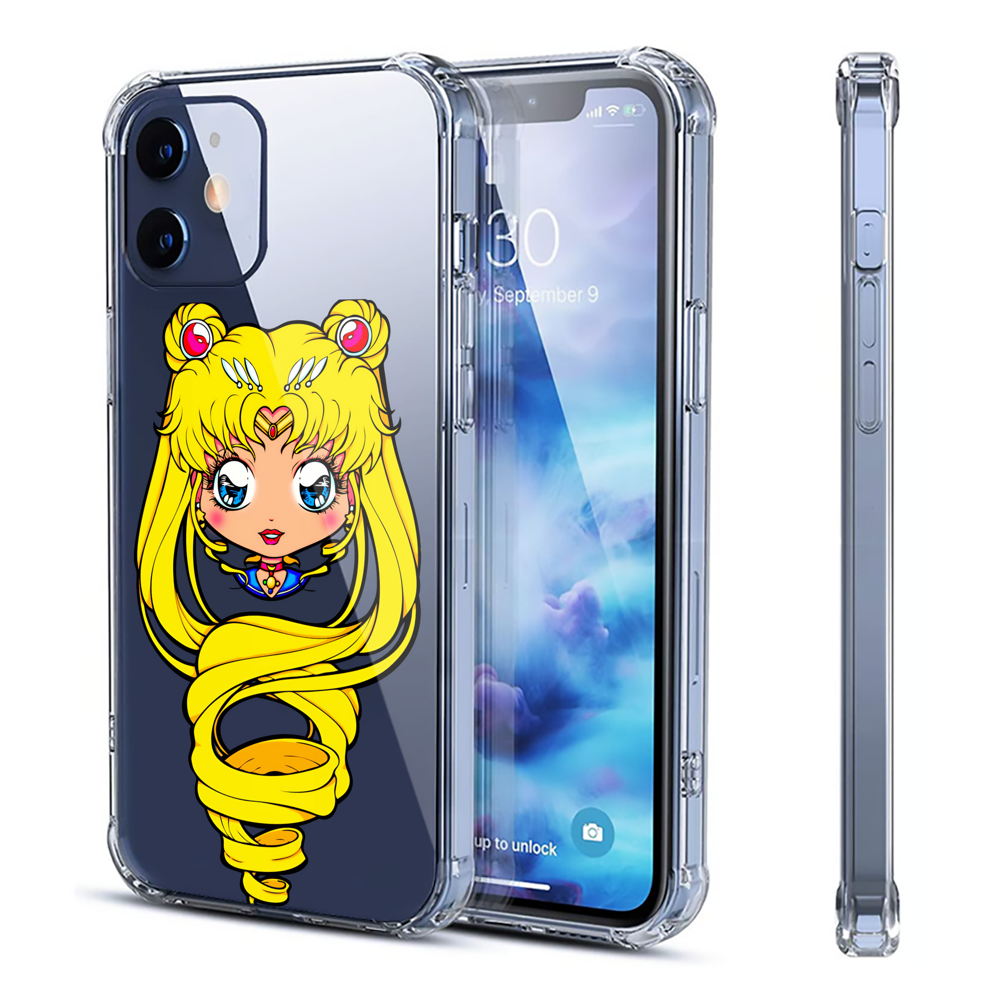 （画像用） 美少女戦士セーラームーン 月野 うさぎ つきの うさぎ Sailor Moon Tsukino Usagi 【iPhone 12シリーズ対応】透明スマホケース（クリアソフトケース）
